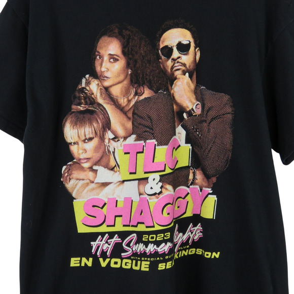 TLC & Shaggy Hot Summer Nights Tour Concert Tee Black Graphic T-Shirt Large - Picture 2 of 8